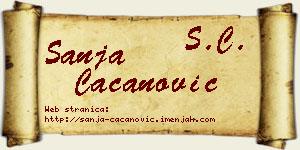 Sanja Cacanović vizit kartica